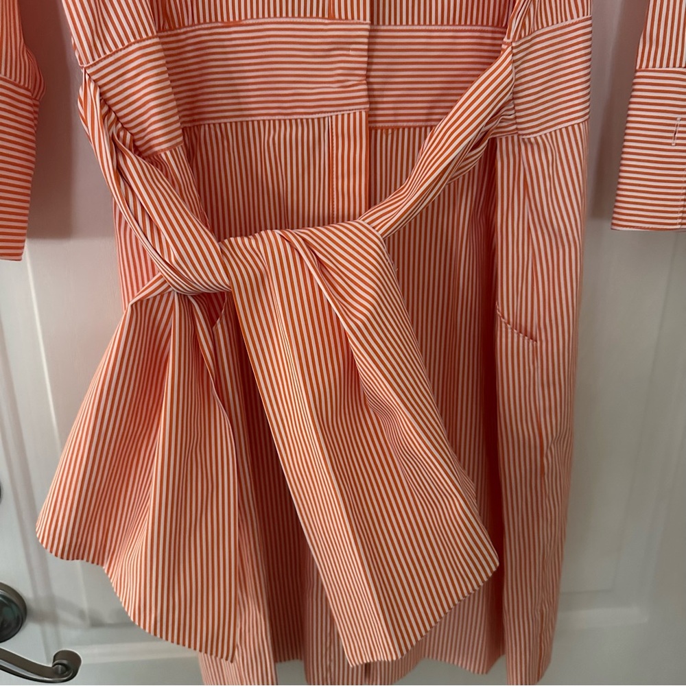 Gretchen Scott Wash & Wear Breezy Blouson Shirt Dress with Tie Waist Stripe XL - Picture 9 of 11
